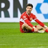 La saison est terminée pour Leonidas Stergiou. KEYSTONE/DPA/UWE ANSPACH
